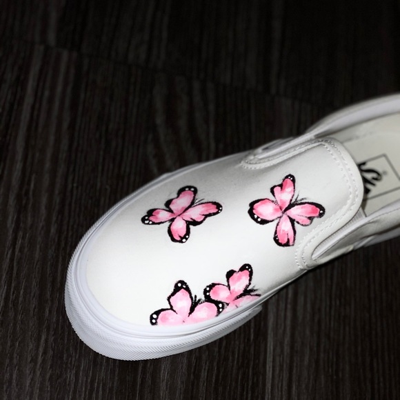 Custom pink brand new butterfly vans - Picture 2 of 2
